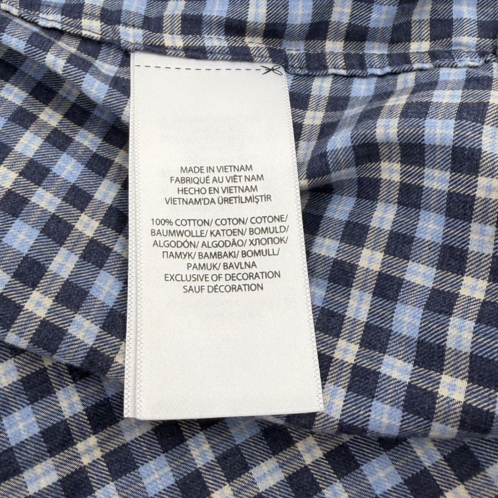 Polo Ralph Lauren Mens XXL Slim Fit Gingham Button Down Shirt Blue Check Cotton - Picture 6 of 10